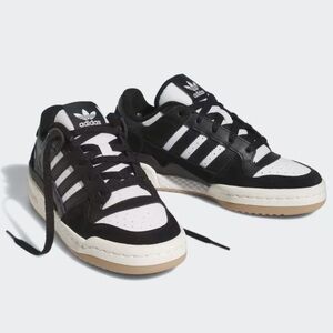 ADIDAS Forum Low Shoes, Size 6½, Color Core Black / Cloud White / Cream White